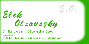 elek olsovszky business card